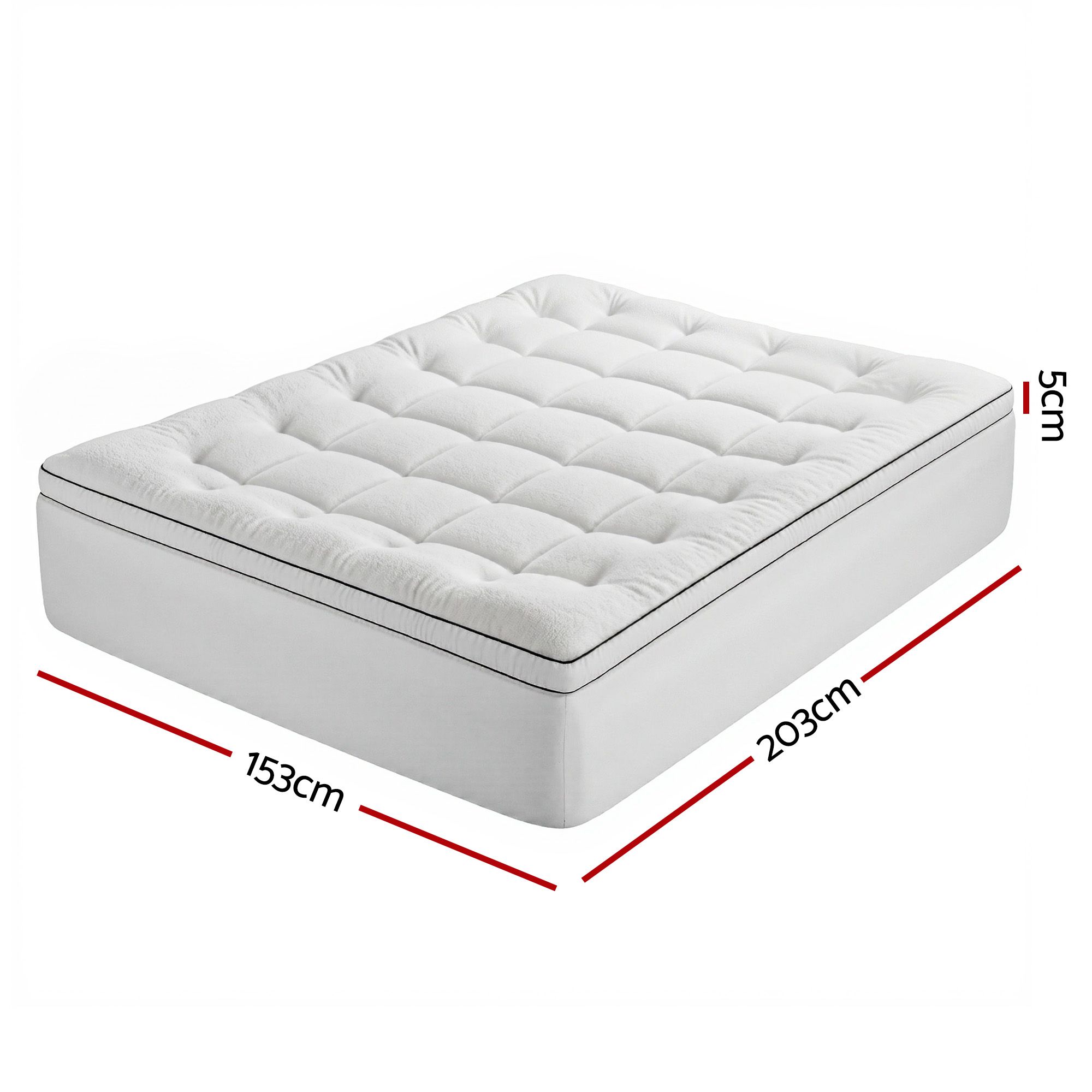 Giselle Bedding Queen Mattress Topper 5cm Coral Fleece - Image 3
