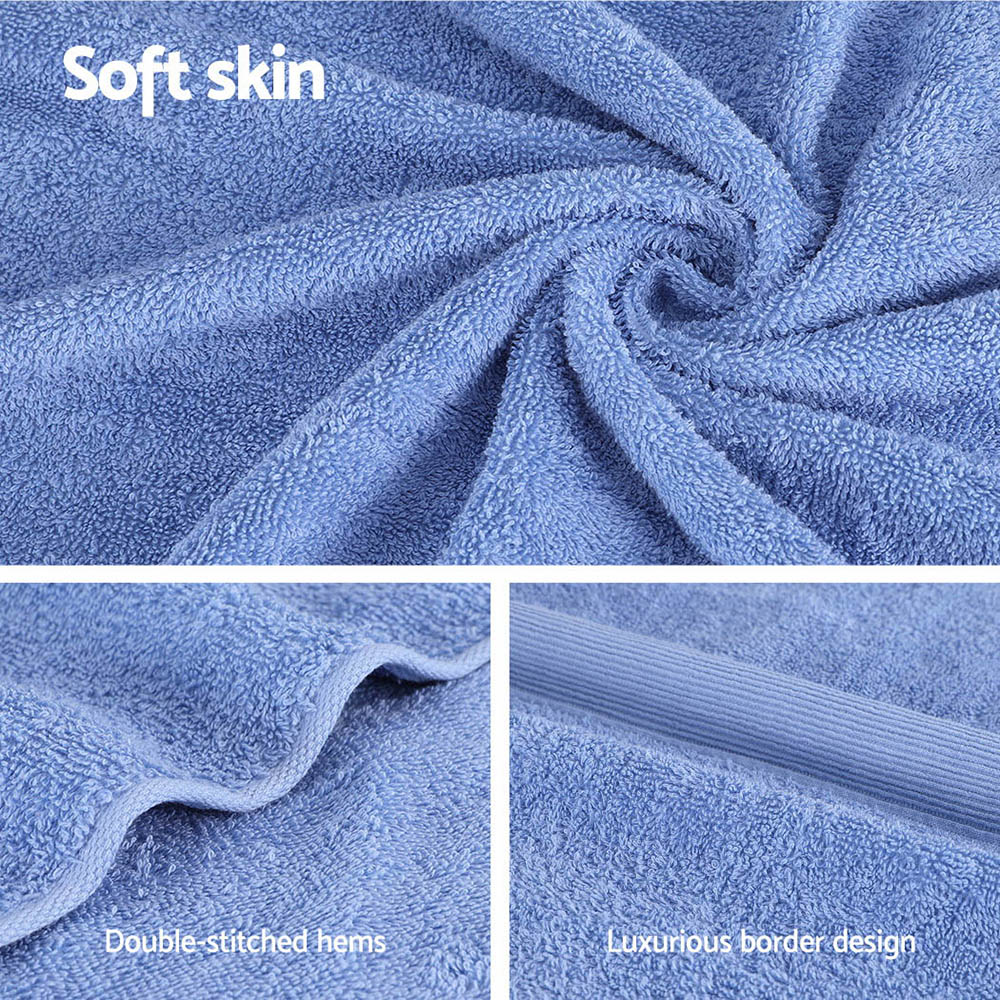 2 Pack Bath Sheets Set Cotton Extra Large Towel Blue - Image 6