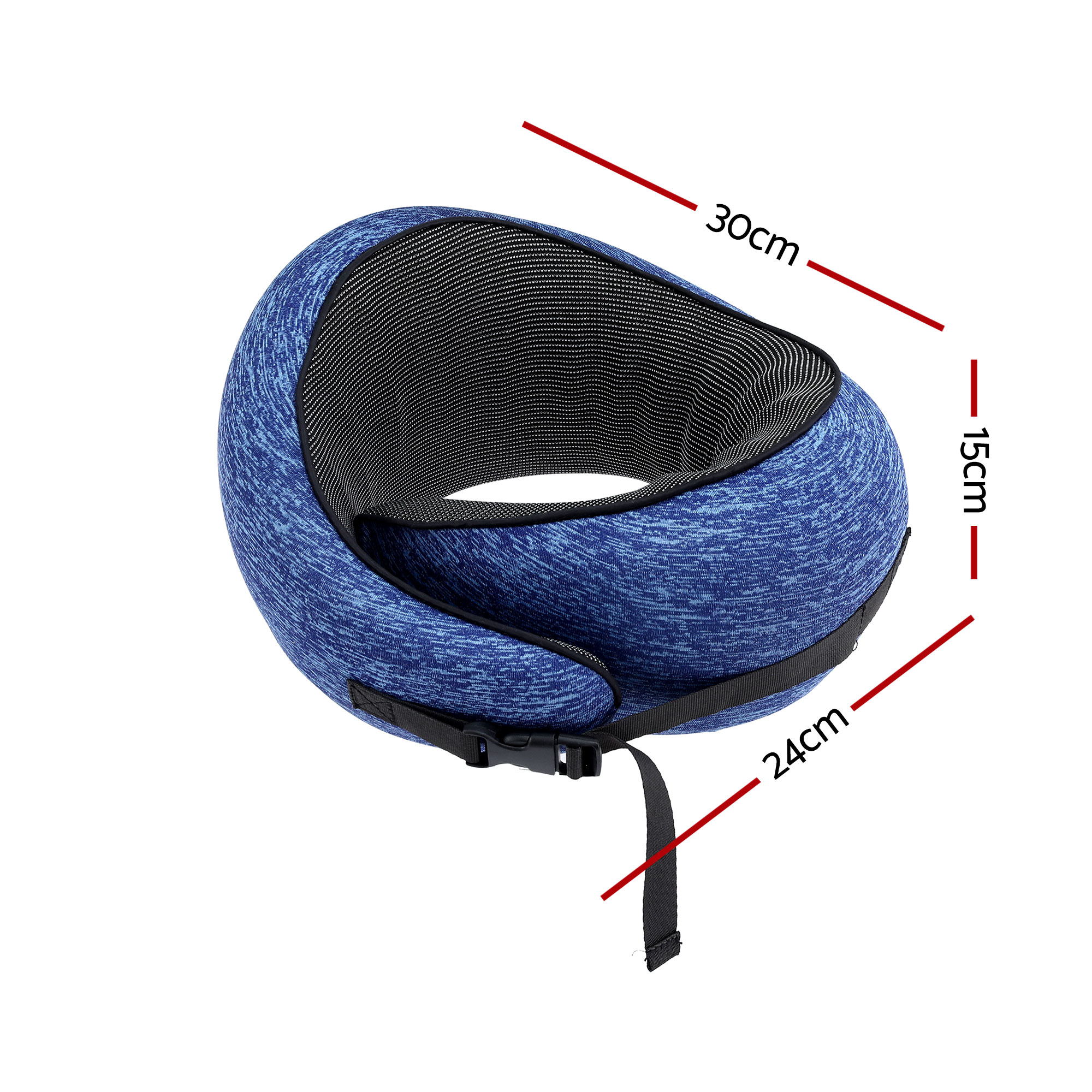Wanderlite Travel Pillows for Airplanes Ergonomic Memory Foam Neck Pillow, Breathable & Washable Cover, Travel Bag Included, Airplane Pillow for Airplane, Car, Office and Home, Blue - Image 2