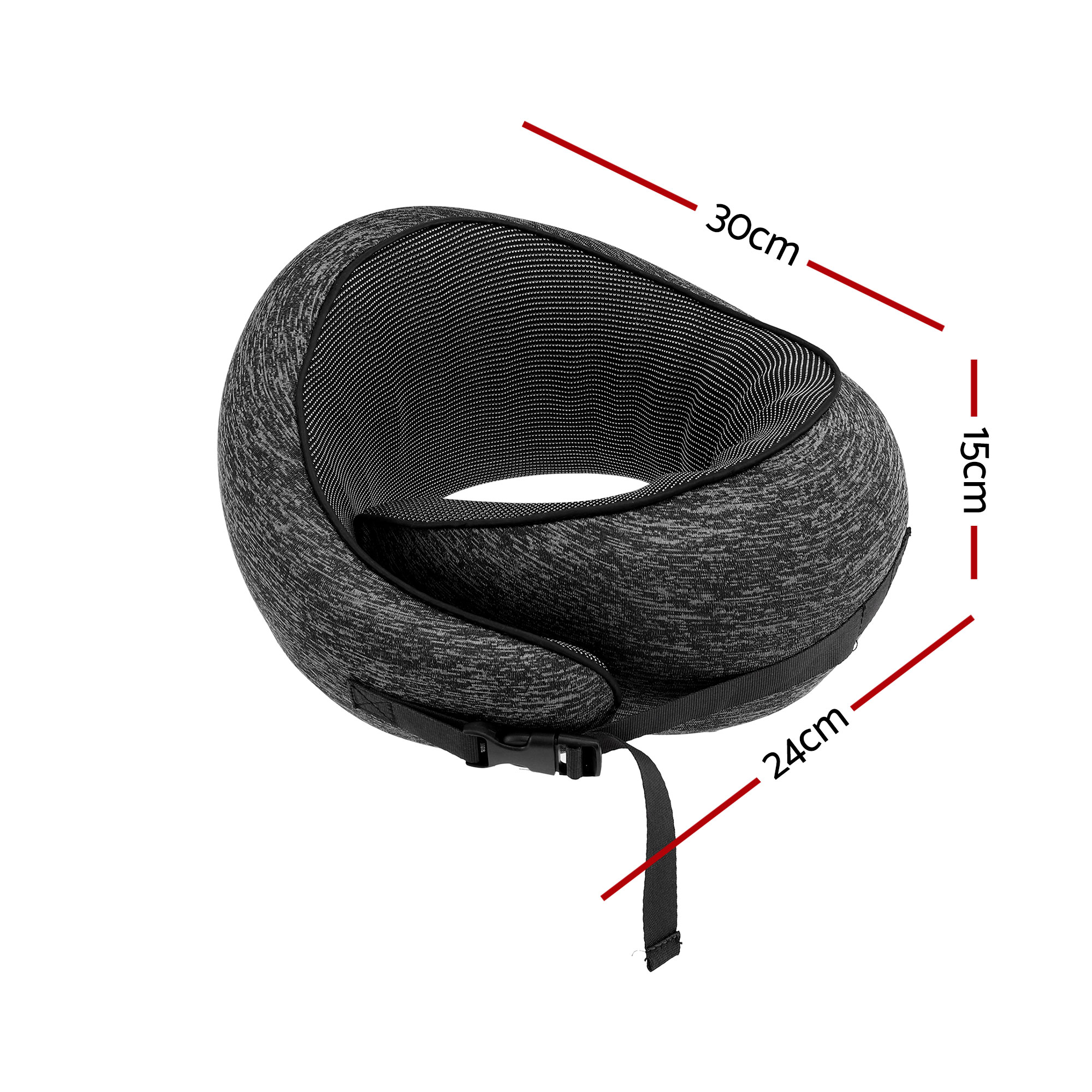 Wanderlite Travel Pillows for Airplanes Ergonomic Memory Foam Neck Pillow, Breathable & Washable Cover, Travel Bag Included, Airplane Pillow for Airplane, Car, Office and Home, Dark Grey - Image 2