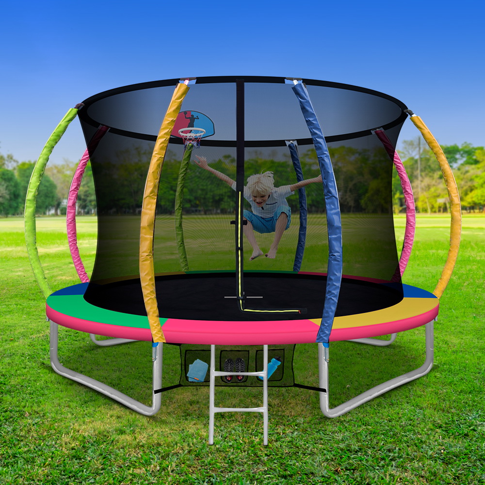 Everfit 10FT Trampoline for Kids w/ Ladder Enclosure Safety Net Rebounder Colors - Image 1