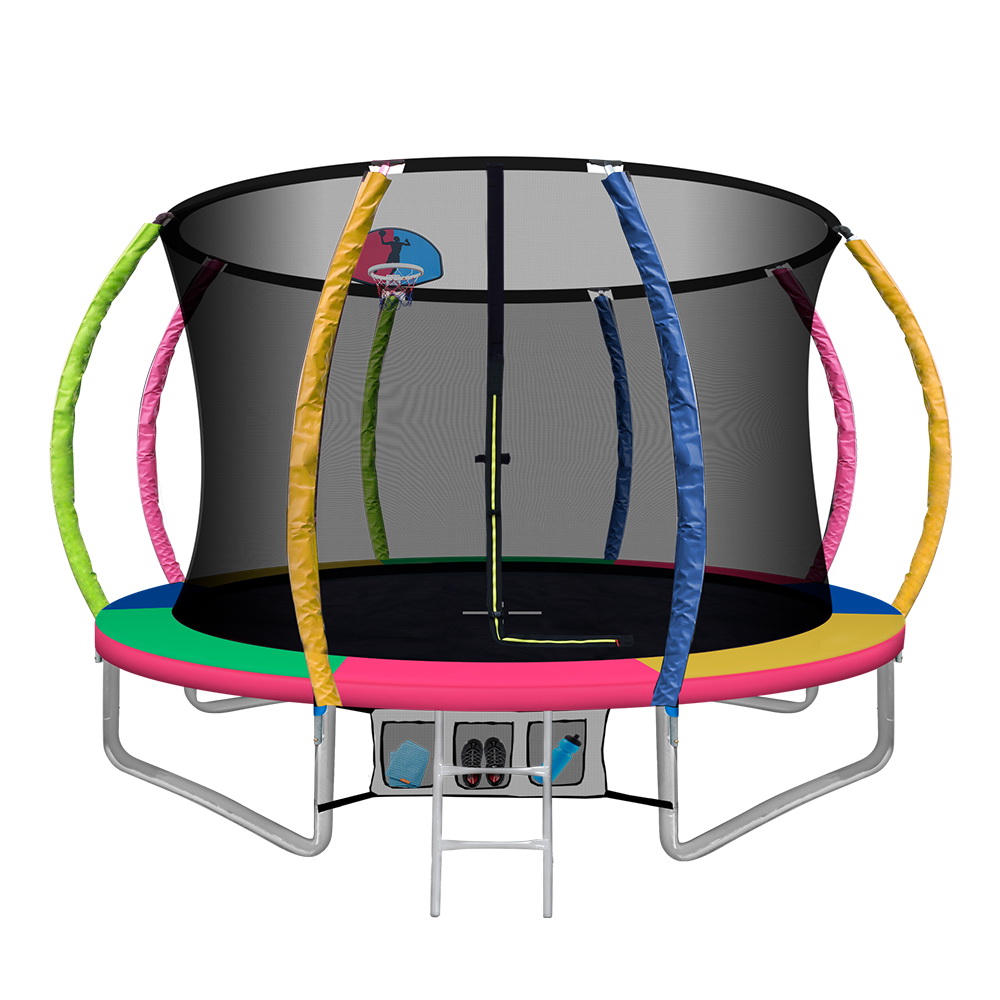 Everfit 10FT Trampoline for Kids w/ Ladder Enclosure Safety Net Rebounder Colors - Image 7