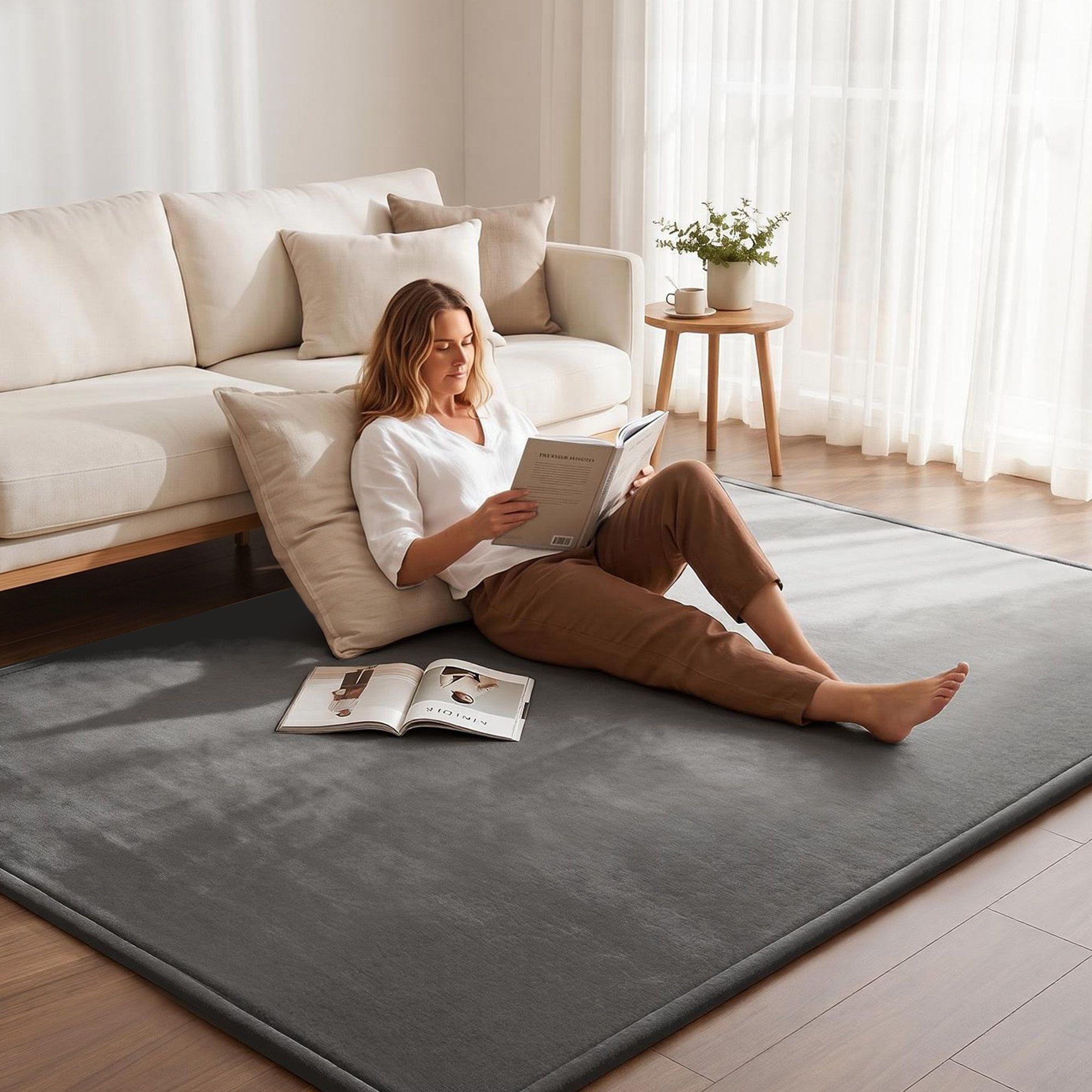 Artiss Tatami Mat Floor Mattress 3cm Thick Futon Mattresses Mellow Mat Rugs Living Room Grey - Image 1