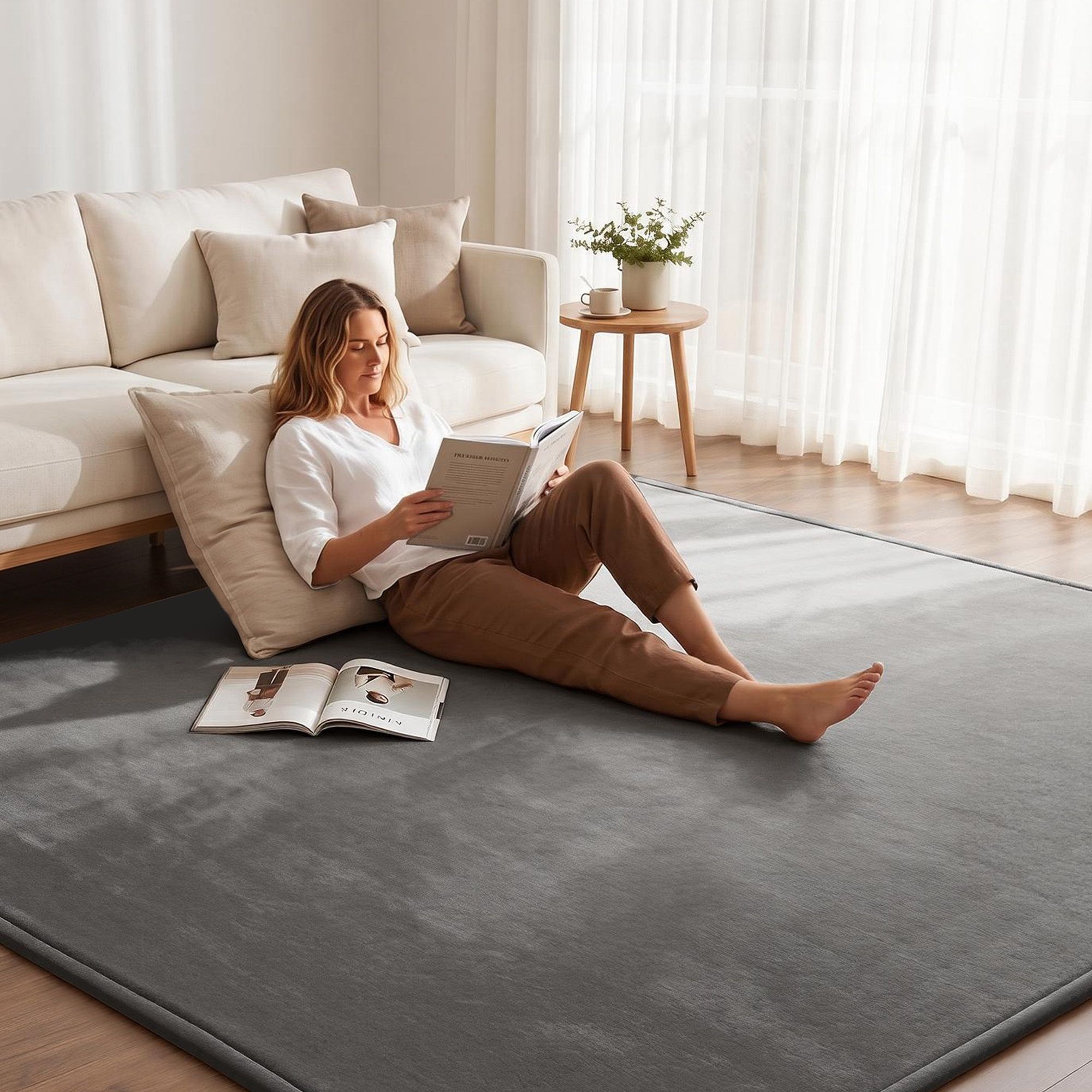 Artiss Tatami Mat Floor Mattress 3cm Thick Futon Mattresses Mellow Mat Rugs Living Room Grey - Image 1