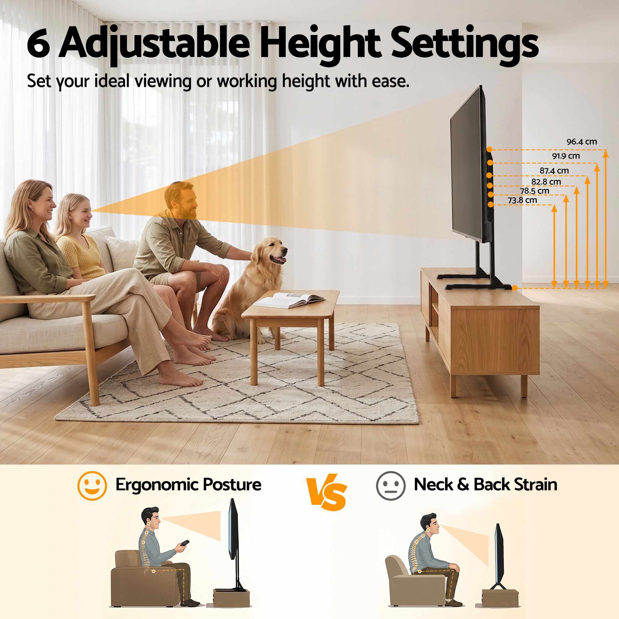 Artiss Universal TV Stand for 24-86 inch TVs LED Screen Table Top Desktop Mount - Image 5