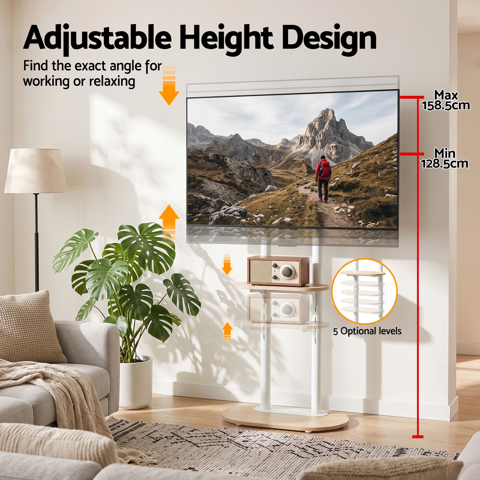 Artiss Mobile TV Floor Stand 40-75