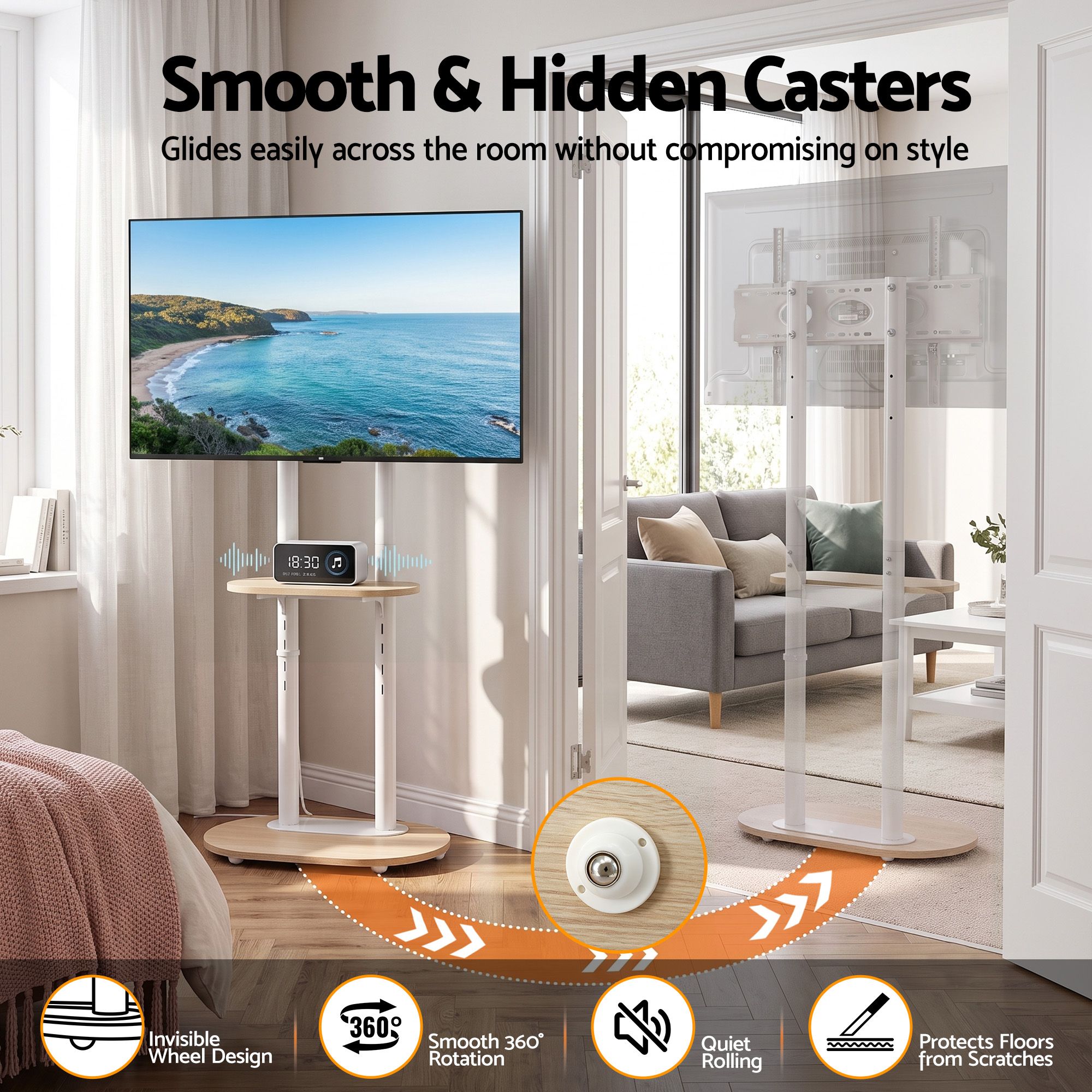 Artiss Mobile TV Floor Stand 40-75