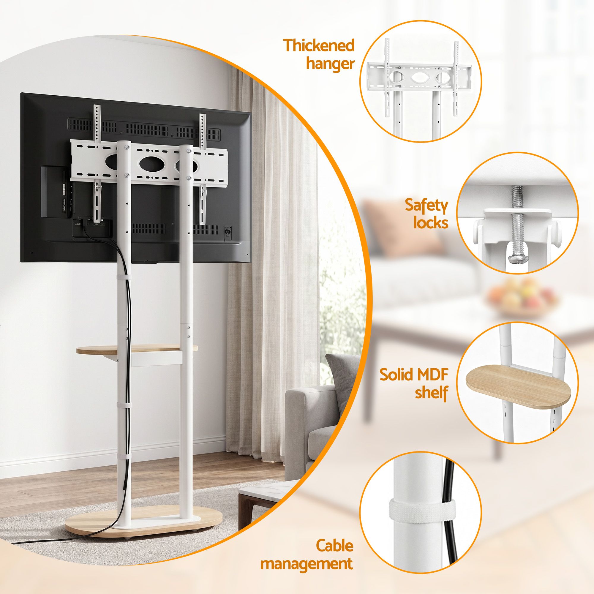 Artiss Mobile TV Floor Stand 40-75