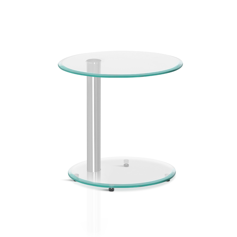 Artiss Coffee Table Oval Tempered Glass Side End Beside Tables Cafe 45cm - Image 8
