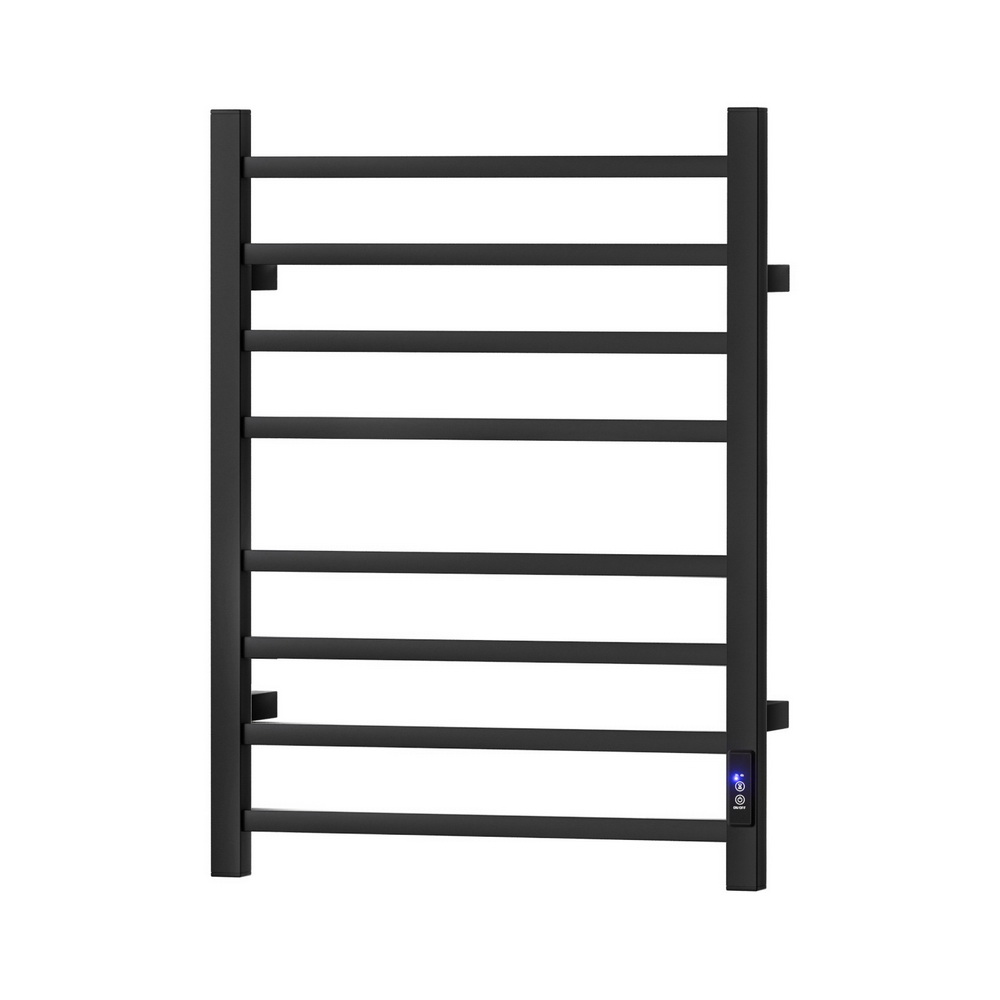 Devanti Heated Towel Rail 8 Square Bars with Timer Electric Heater Warmer Rack - Image 1