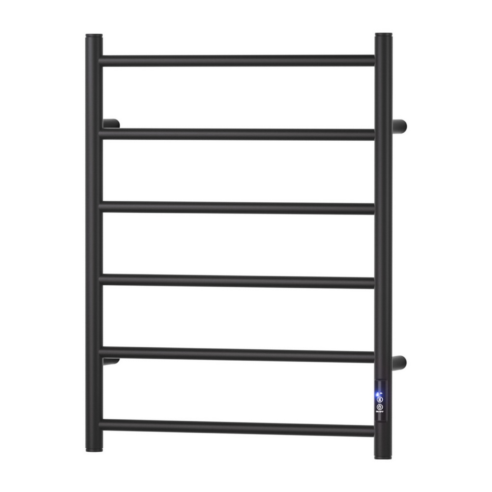 Devanti Heated Towel Rail 6 Round Bars  with Timer Electric Heater Warmer Rack - Image 1