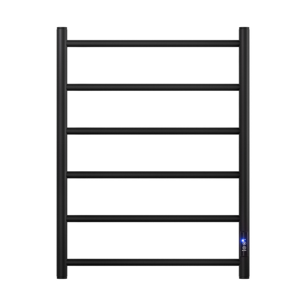 Devanti Heated Towel Rail 6 Round Bars  with Timer Electric Heater Warmer Rack - Image 3