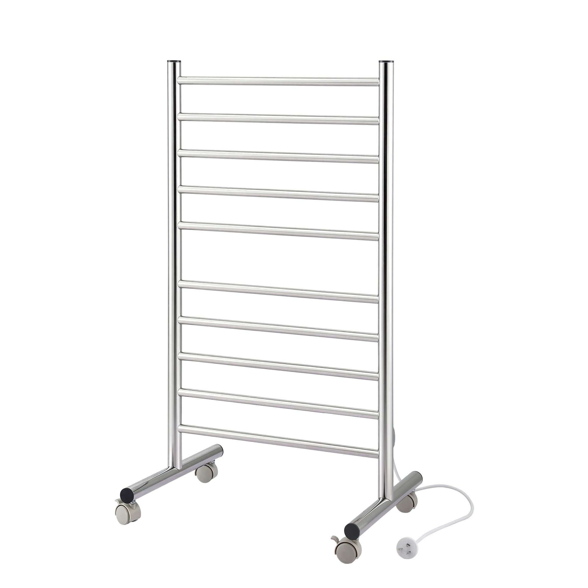 Devanti 10-Bar Freestanding Heated Towel Rail 3-5 Mins Fast Heating Electric Towel Warmer for Bathroom Winter Drying Stainless Steel Plug In 100W - Image 2