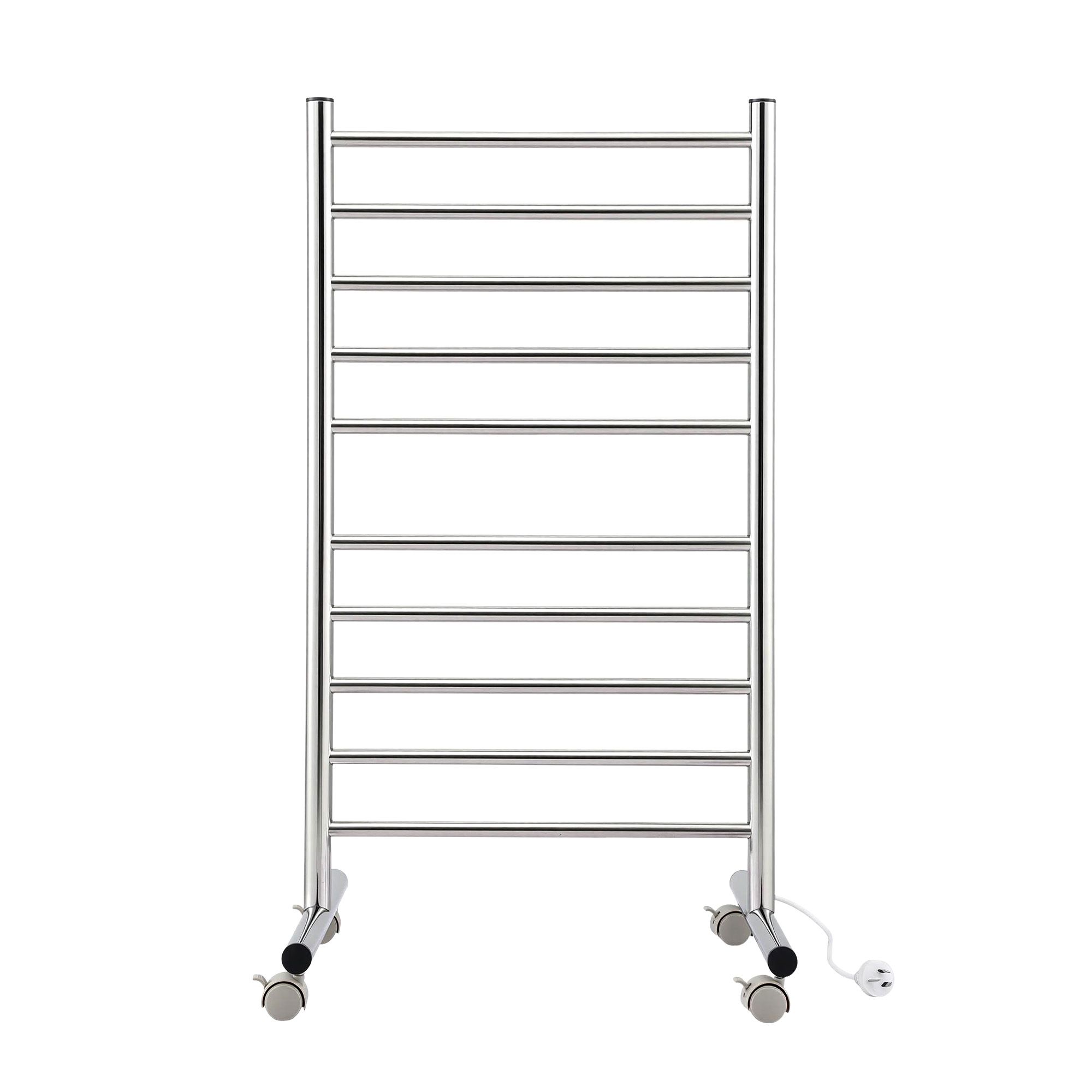Devanti 10-Bar Freestanding Heated Towel Rail 3-5 Mins Fast Heating Electric Towel Warmer for Bathroom Winter Drying Stainless Steel Plug In 100W - Image 3