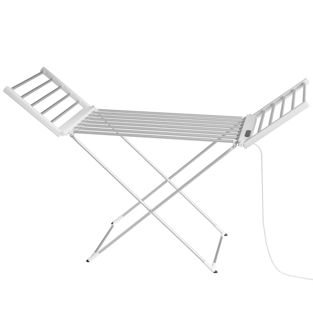 Devanti Foldable Electric Heated Towel Rail Rack with 24H Timer - Image 1