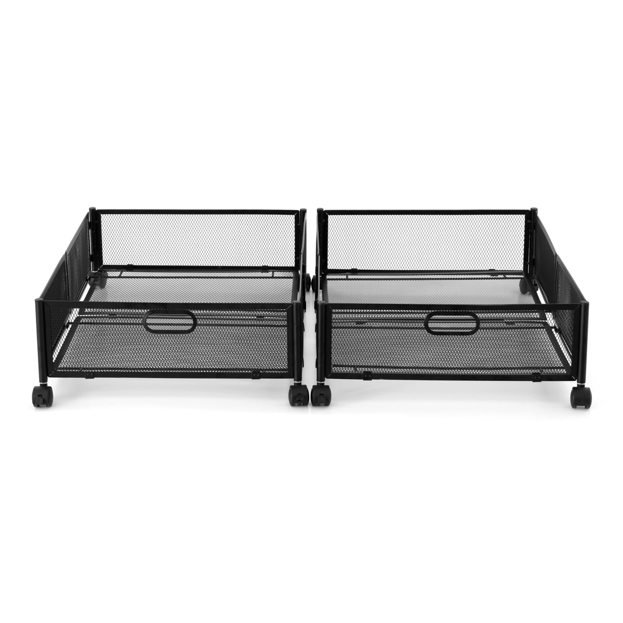 Artiss 2X Under Bed Storage Containers Metal Boxes Quilt Organiser with Wheels - Image 3