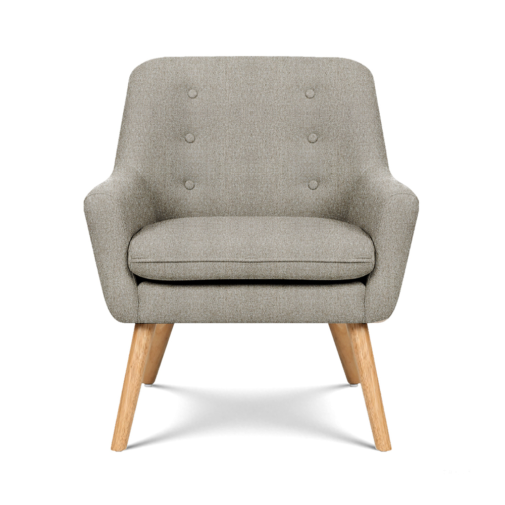 Artiss 2X Armchair Lounge Chair Accent Tub Chair Beige ANNE - Image 3