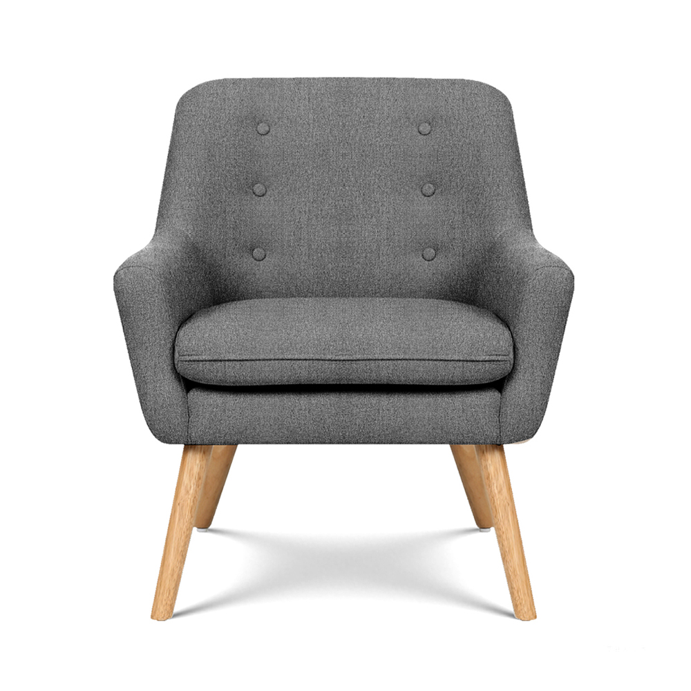 Artiss 2X Armchair Lounge Chair Accent Tub Chair Grey ANNE - Image 3