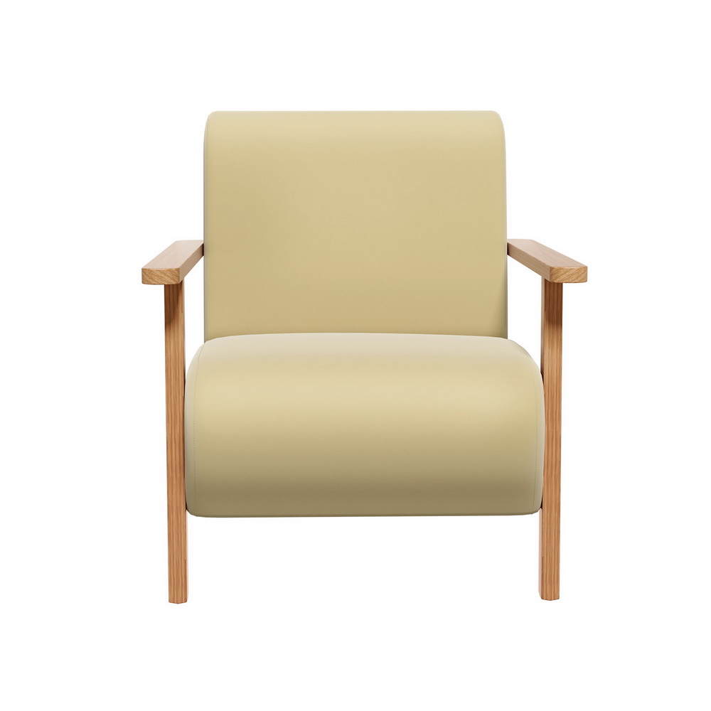 Artiss Armchair Velvet Yellow Olie - Image 3