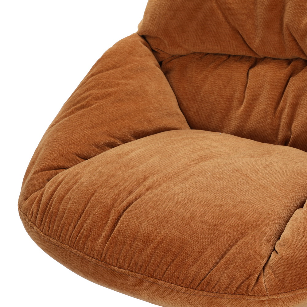 Artiss Armchair Set with Ottoman Linen Fabric Orange Yaro - Image 3
