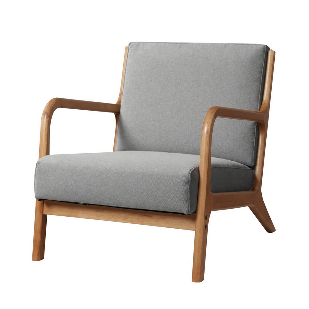 Artiss Armchair Fabric Light Grey - Image 1