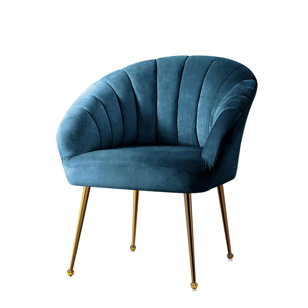 Artiss Armchair Velvet Blue Eloise - Image 7