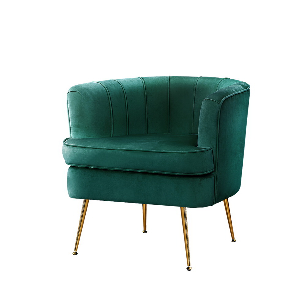 Artiss Armchair Velvet Green Norvia - Image 7