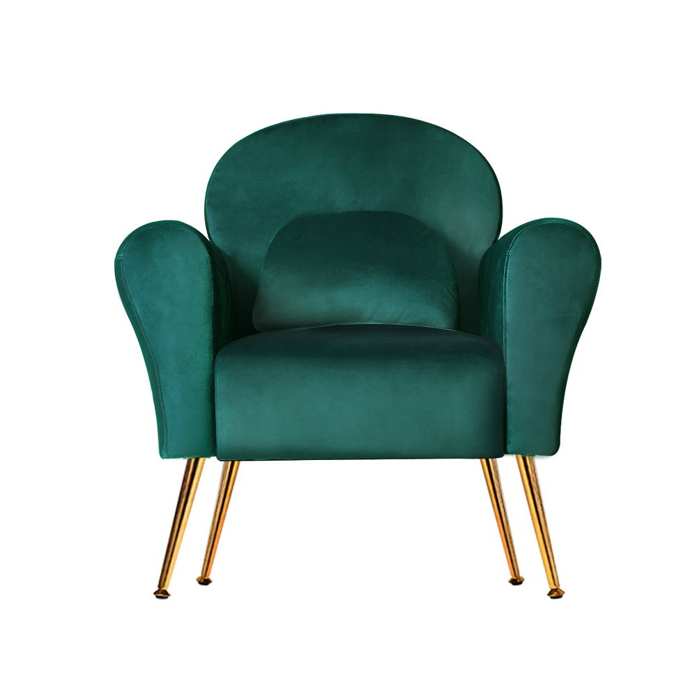 Artiss Armchair Green Velvet Caroline - Image 4
