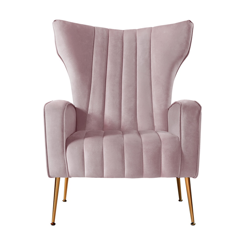 Artiss Armchair Pink Velvet Kate - Image 3