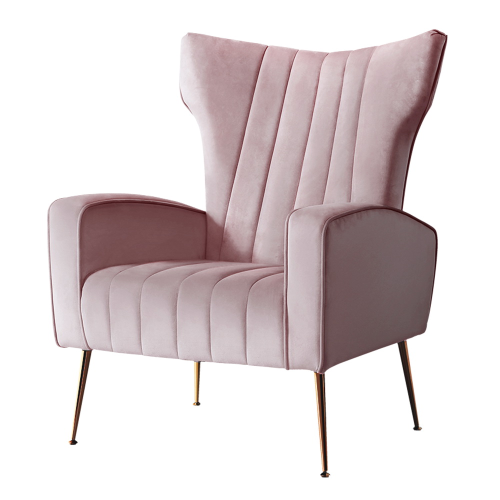 Artiss Armchair Pink Velvet Kate - Image 8