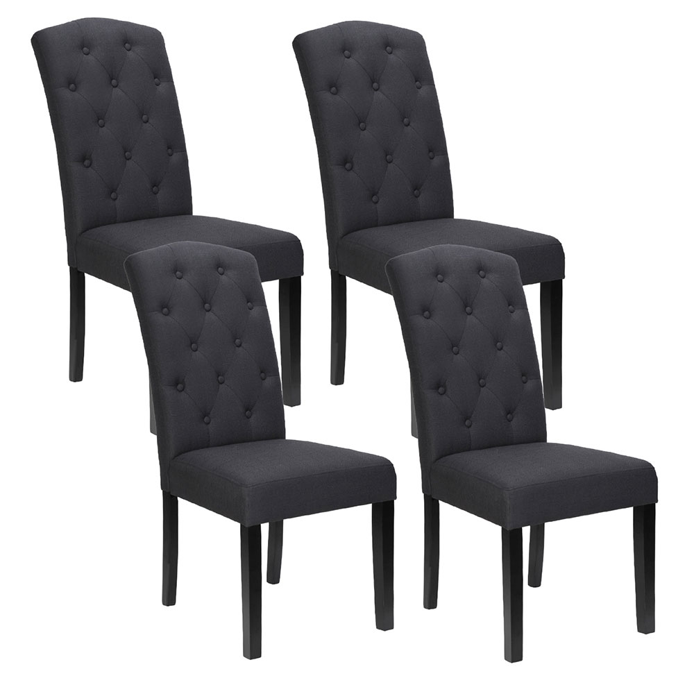 Artiss Dining Chairs Set of 4 Linen Parsons Chair Dark Grey - Image 1