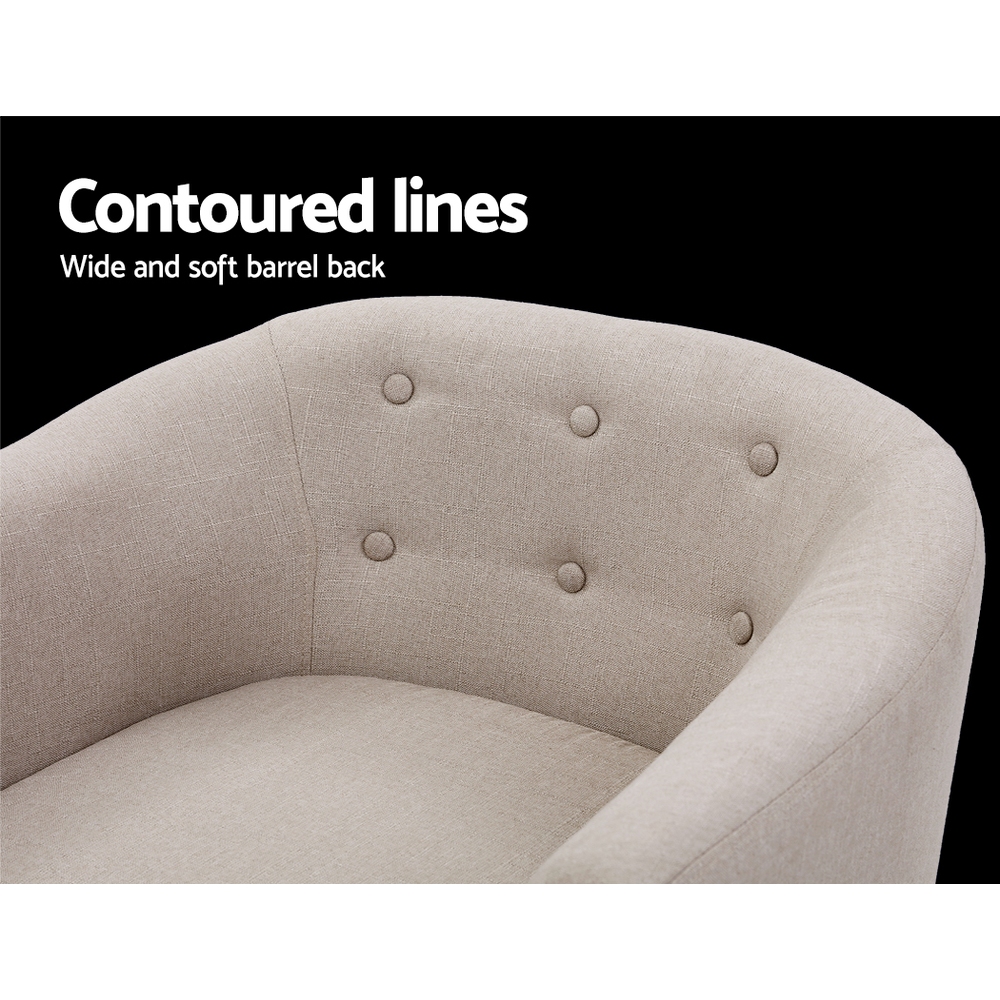 Artiss Armchair Tub Chair Beige Adora - Image 5