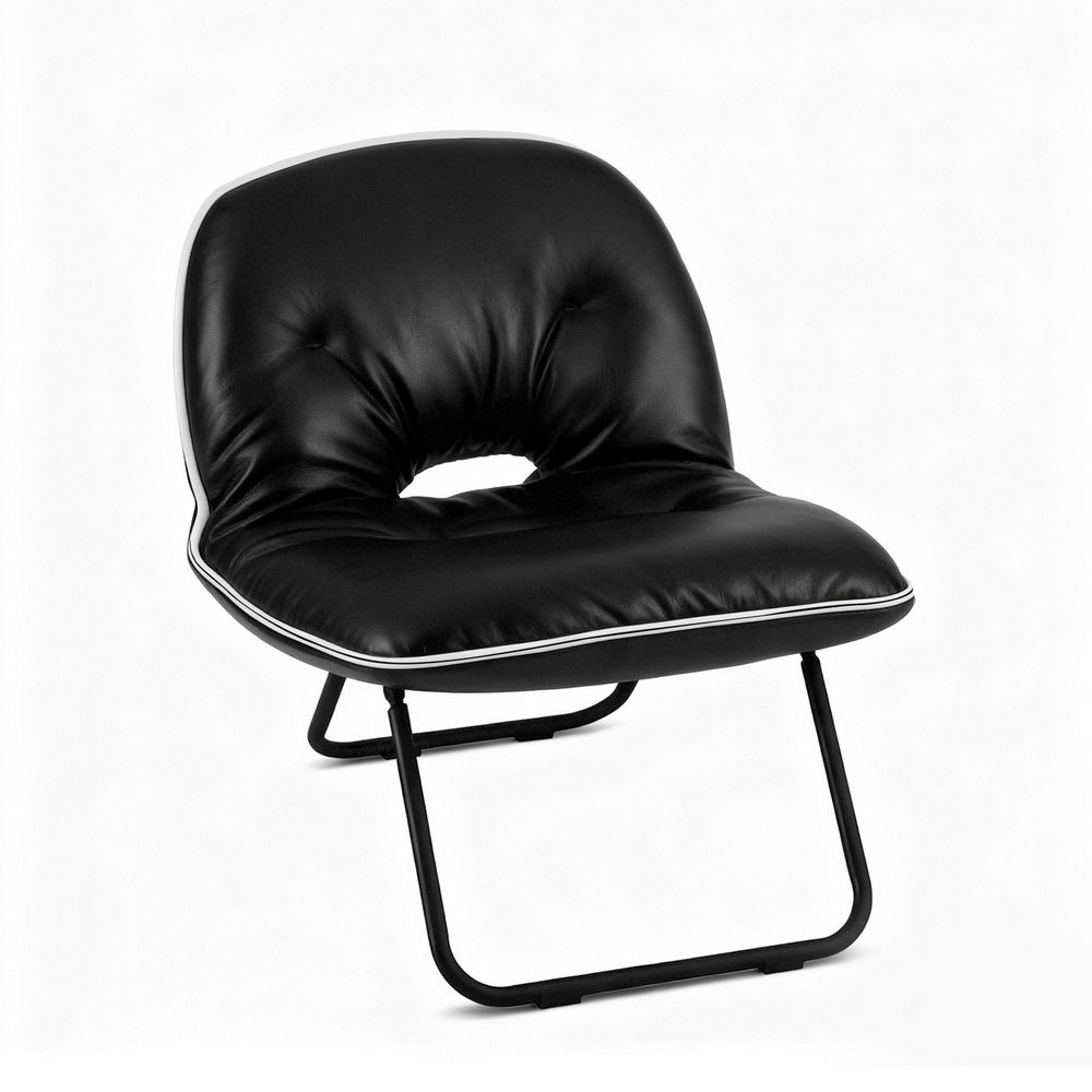 Artiss Foldable Chair 2-In-1 Armchair Lounge Chair Portable Black - Image 2