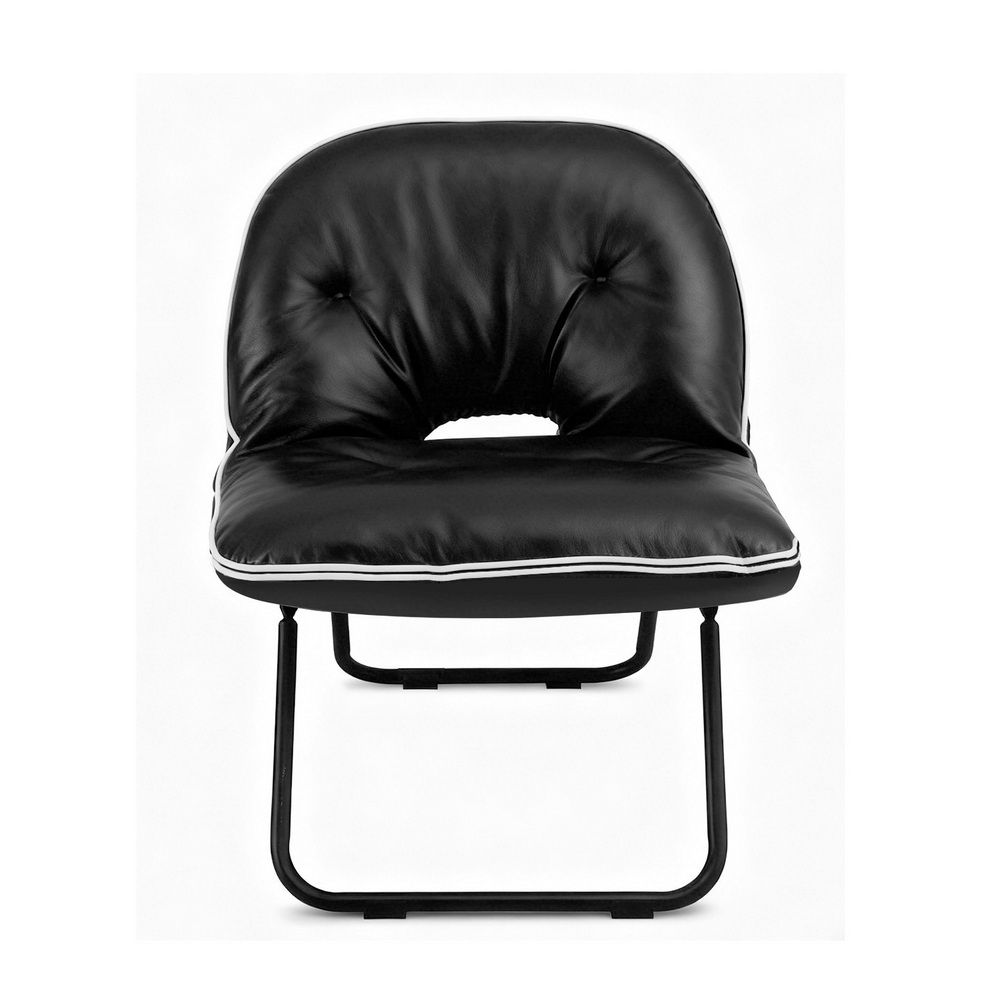 Artiss Foldable Chair 2-In-1 Armchair Lounge Chair Portable Black - Image 6