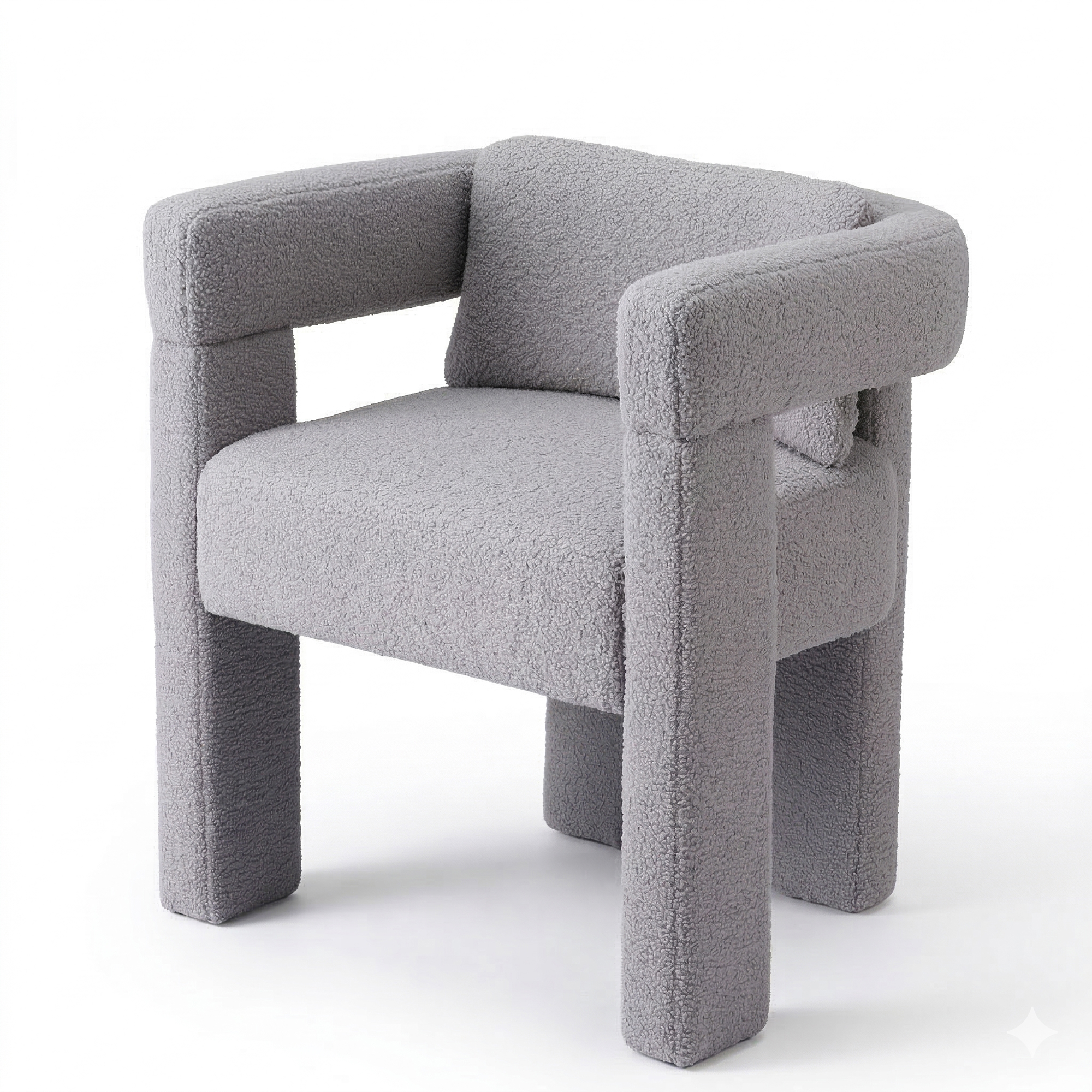 Artiss Armchair Accent Chair Lounge Sofa Couch Boucle Fabric Grey - Image 7