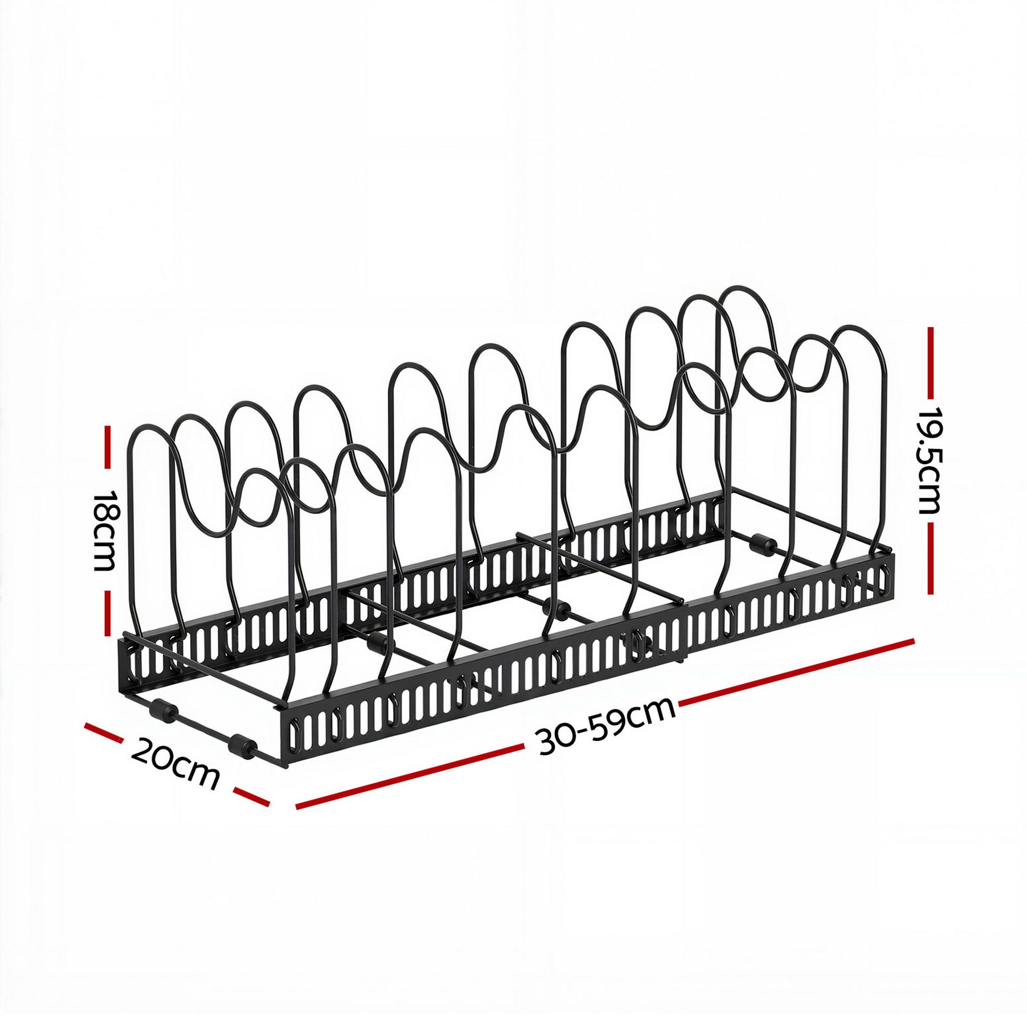 Artiss Expandable Pots and Pans Organizer Rack Cookware Holder Kitchen Cabinet Rack - Image 2