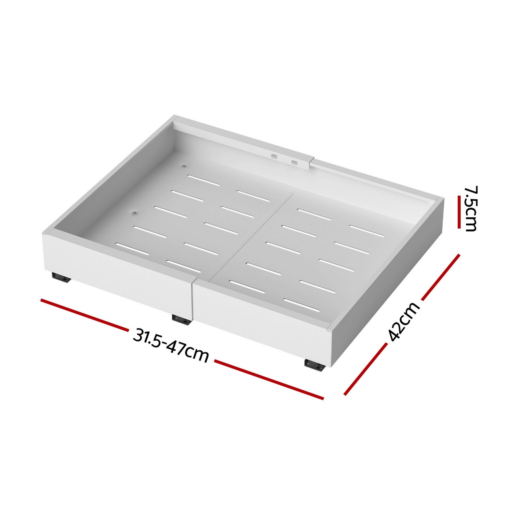 Artiss 2 Pack Pull Out Drawers for Cabinets Expandable Cabinet Organizer White - Image 2