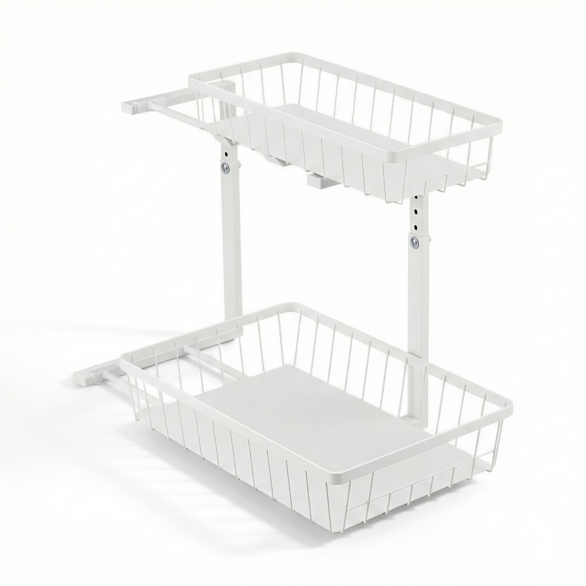 Artiss Under Sink Organizer Storage with 2 Slide Out Drawers 5 Adjustable Height Bathroom Kitchen Cabinet - Image 3