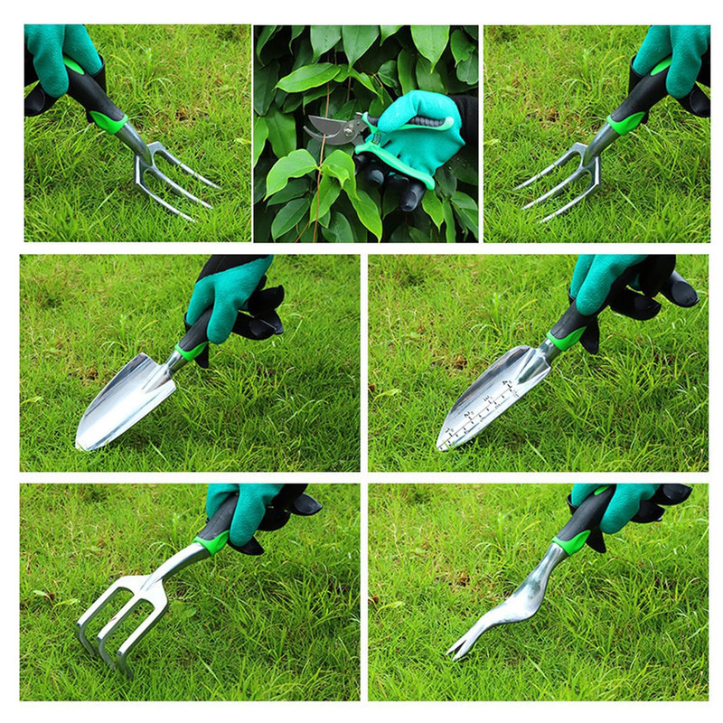 Hivvago 8-Piece Stainless Steel Garden Tool Set with Tote & Gloves - Image 5