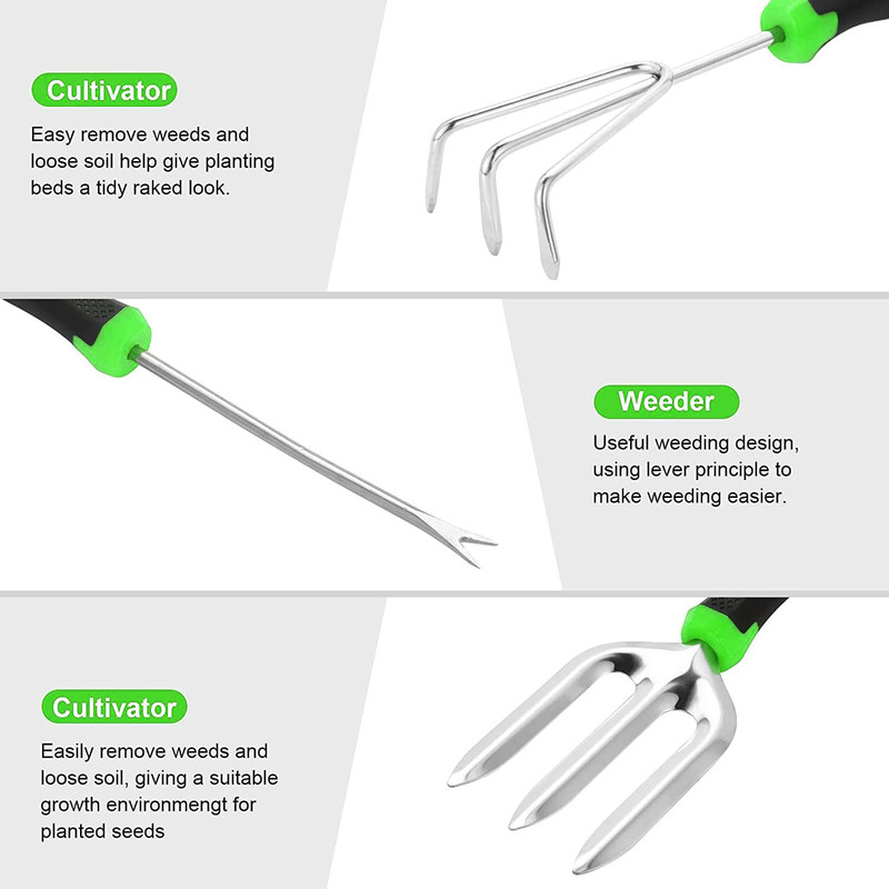 Hivvago 8-Piece Stainless Steel Garden Tool Set with Tote & Gloves - Image 6