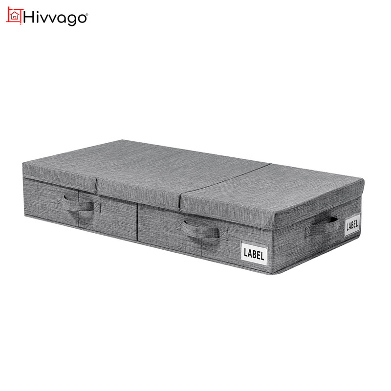 Hivvago Underbed Storage Container – Foldable Box with Lids & Label Pocket - Image 1