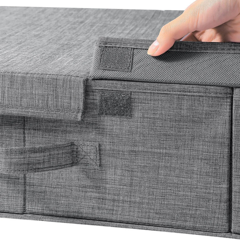Hivvago Underbed Storage Container – Foldable Box with Lids & Label Pocket - Image 2
