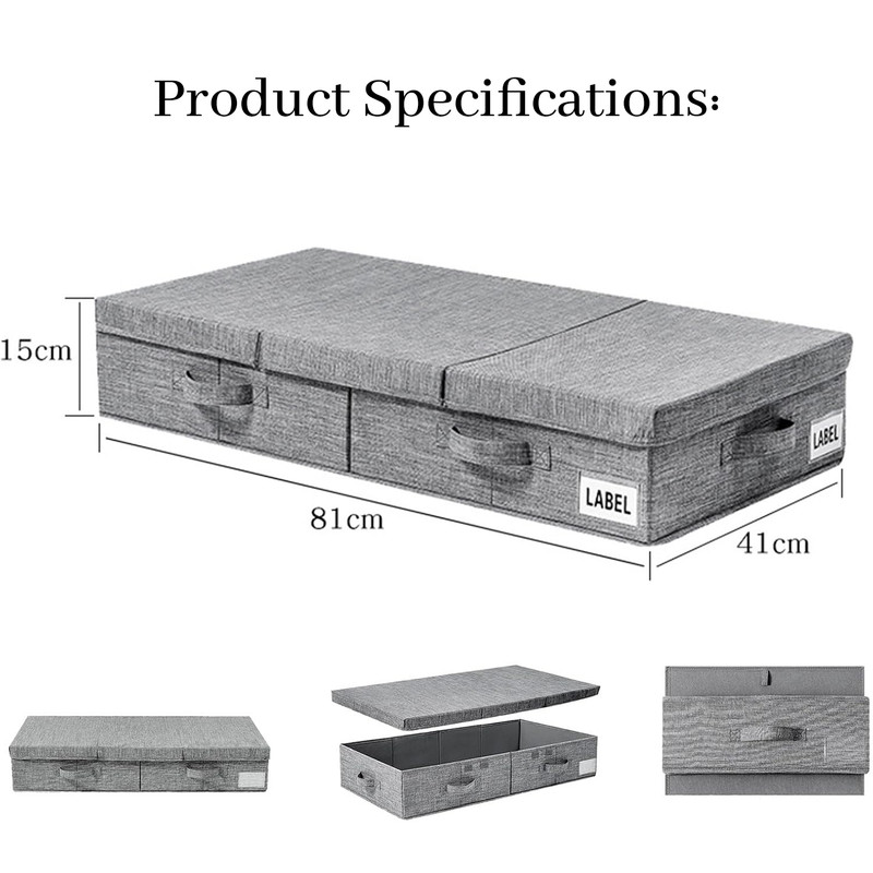 Hivvago Underbed Storage Container – Foldable Box with Lids & Label Pocket - Image 3