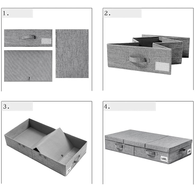 Hivvago Underbed Storage Container – Foldable Box with Lids & Label Pocket - Image 6