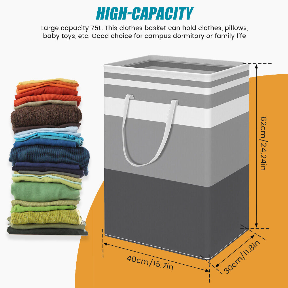 Hivvago 2-Pack Large Waterproof Laundry Baskets with Handles - Image 2