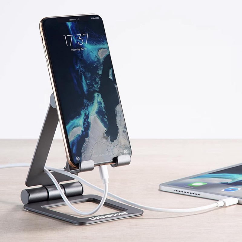 Urbanoki Portable Phone Tablet Stand Dual Folding Desk Travel Cradle Dock - Image 2