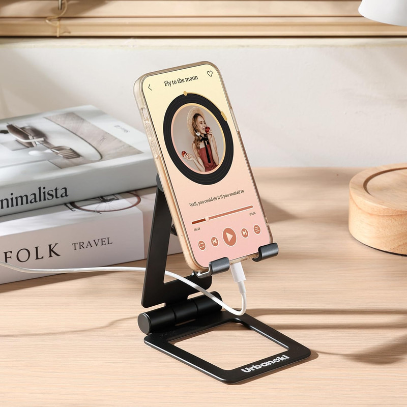 Urbanoki Portable Phone Tablet Stand Dual Folding Desk Travel Cradle Dock - Image 4