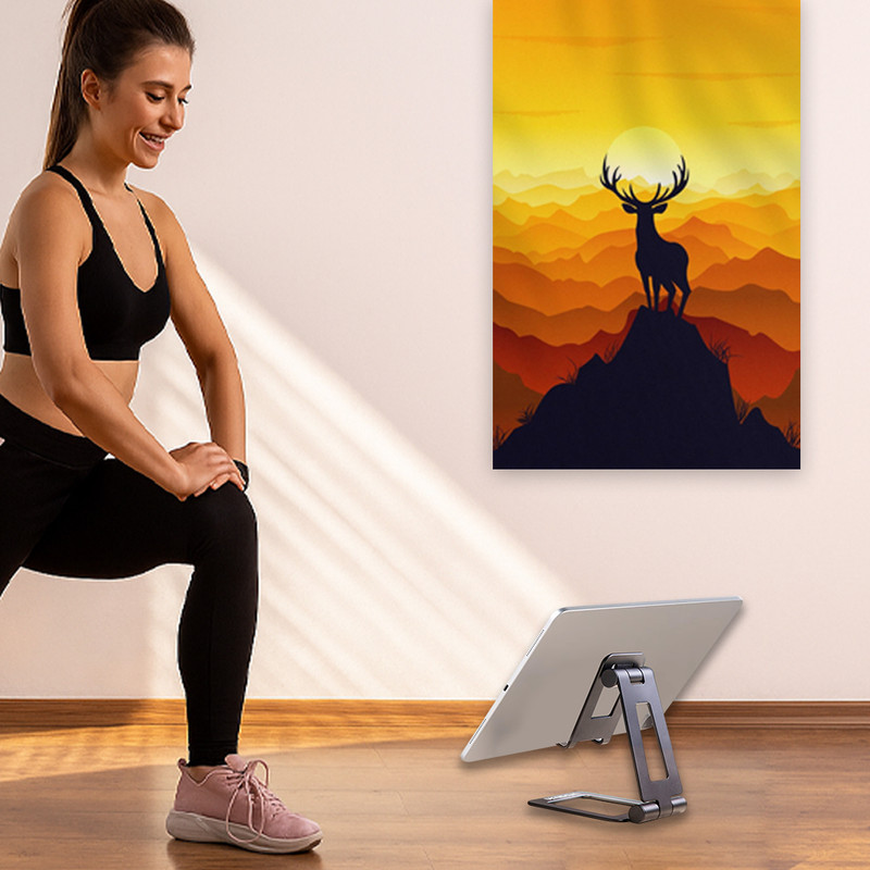 Urbanoki Portable Phone Tablet Stand Dual Folding Desk Travel Cradle Dock - Image 5