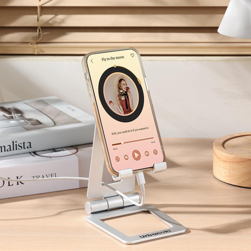 Urbanoki Portable Phone Tablet Stand Dual Folding Desk Travel Cradle Dock - Image 2