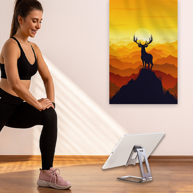 Urbanoki Portable Phone Tablet Stand Dual Folding Desk Travel Cradle Dock - Image 3